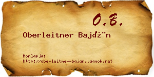 Oberleitner Baján névjegykártya
